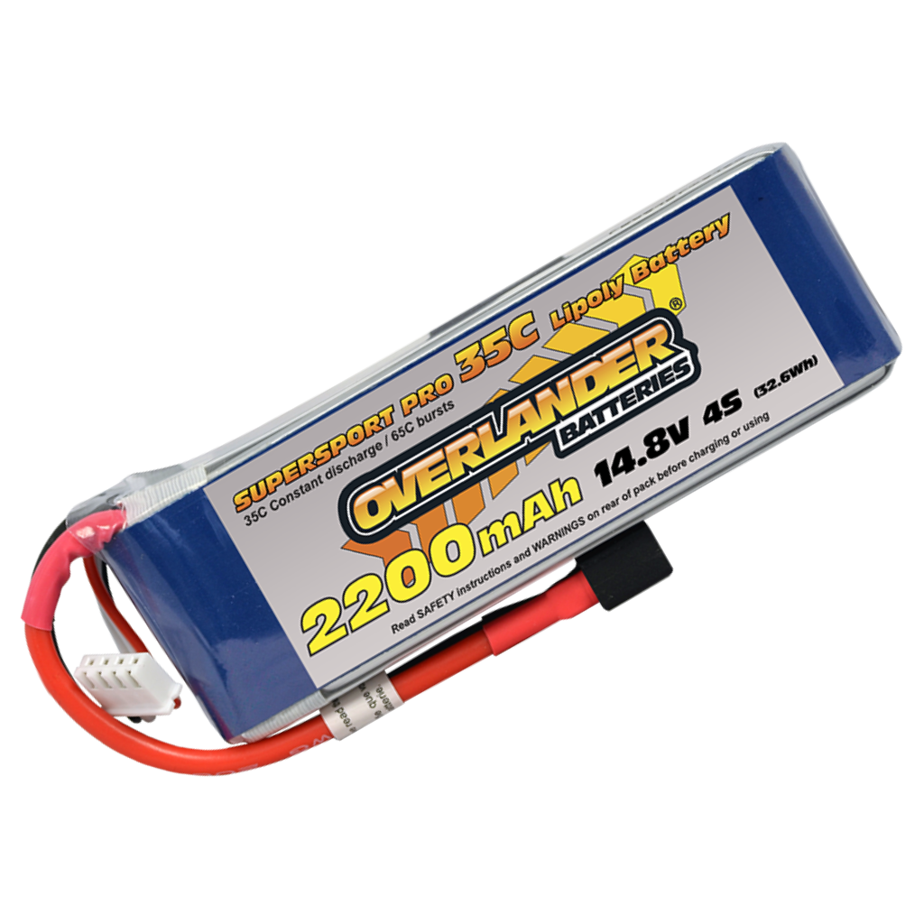 Overlander Lipo Battery 2200mAh 14.8V 4S 35C Supersport (Iame X30)