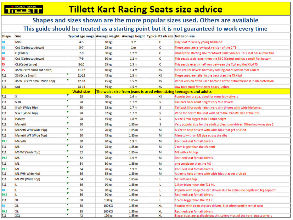 Tillett T11VG White Seat