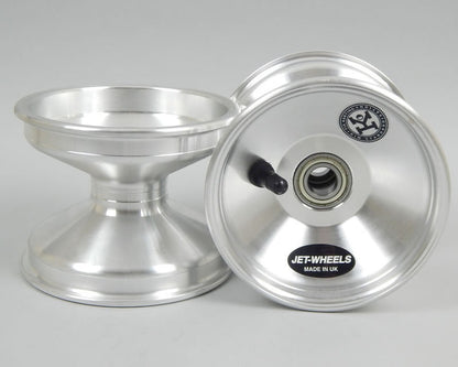 KC 5" Jet Wheels CNC Silver/Black Central Single Wheels