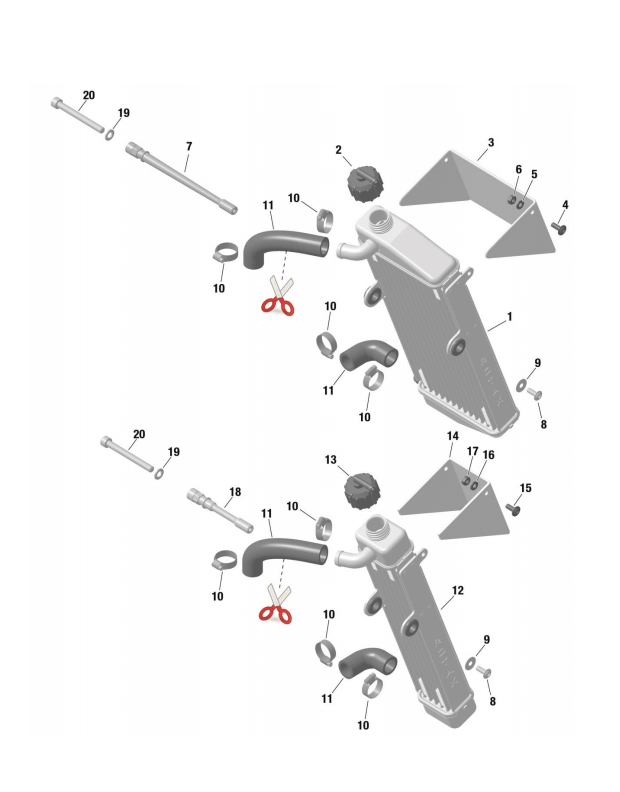 Rotax Max Genuine Radiator Bracket Black Bar 651690