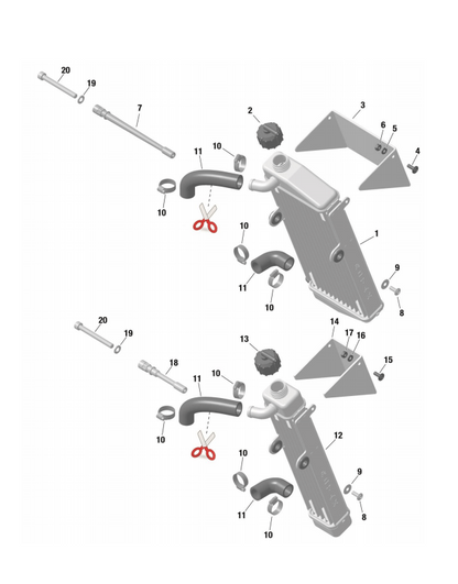 Rotax Max Genuine Radiator Bracket Black Bar 651690