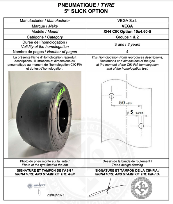 Vega XH4 Slick Tyre Set (GREEN)