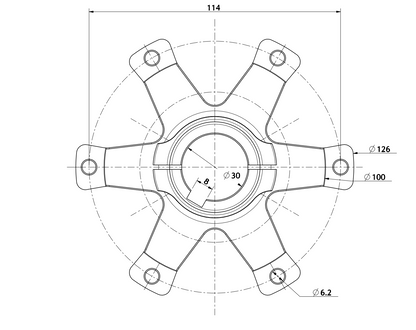 Aluminium 30mm Disc Carrier (114mm) Go Kart Racing
