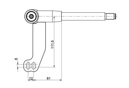 General Stub Axle 17mm 6082RS (95mm Shaft)