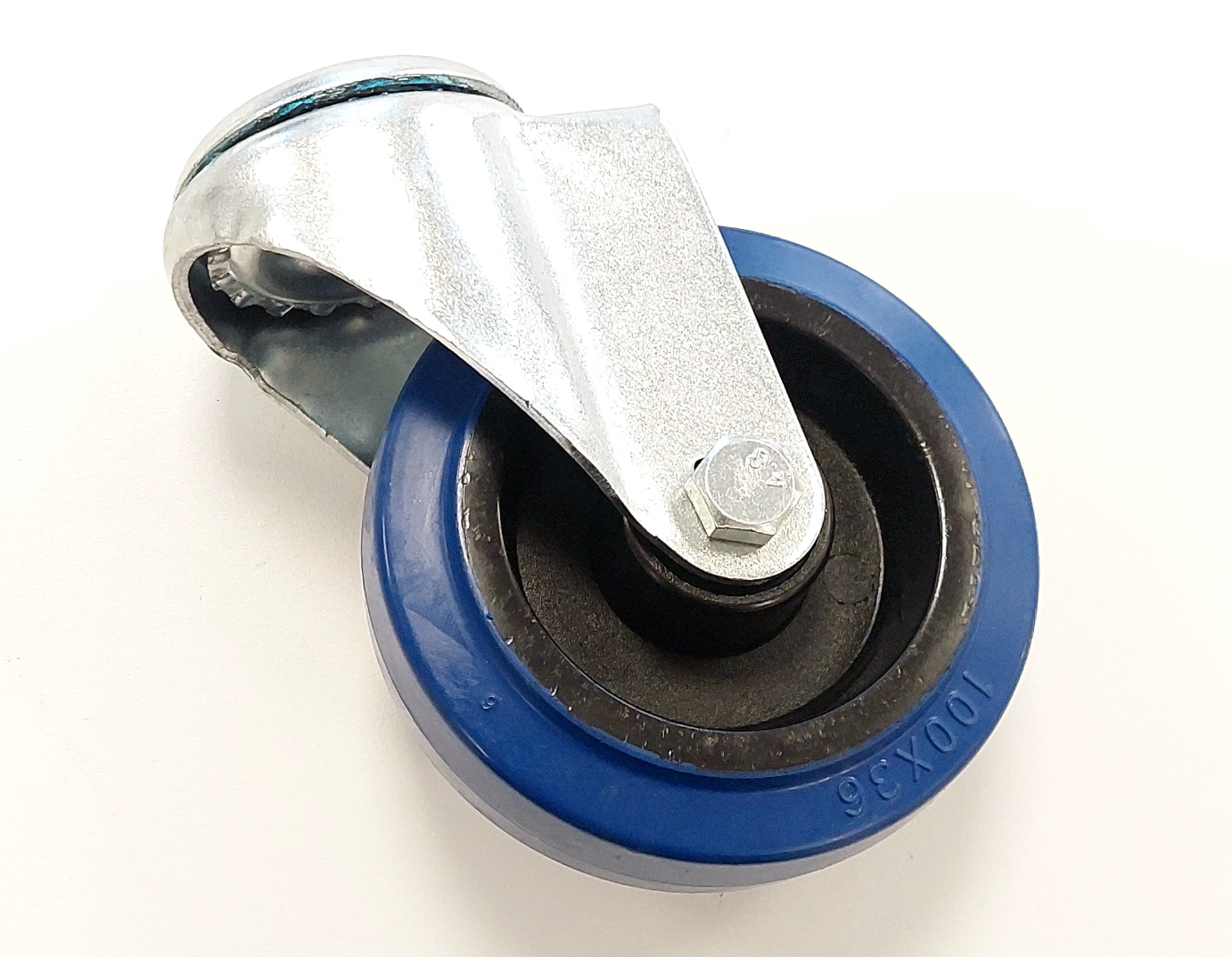 Large Blue Castor Wheel For 4 Wheel Trolley 100x36mm