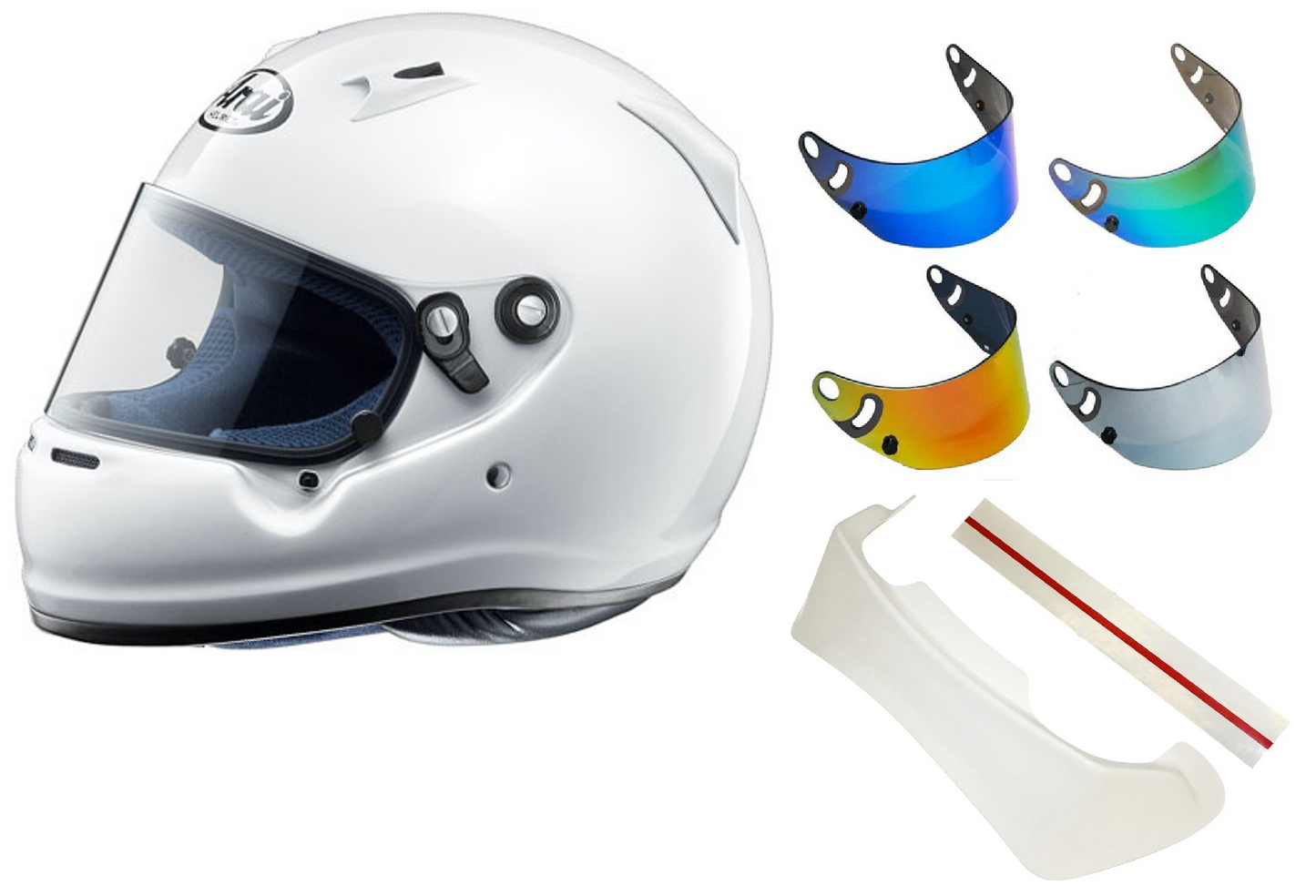 Arai CK-6 Child/Junior Helmet, Iridium Visor & Spoiler Kit