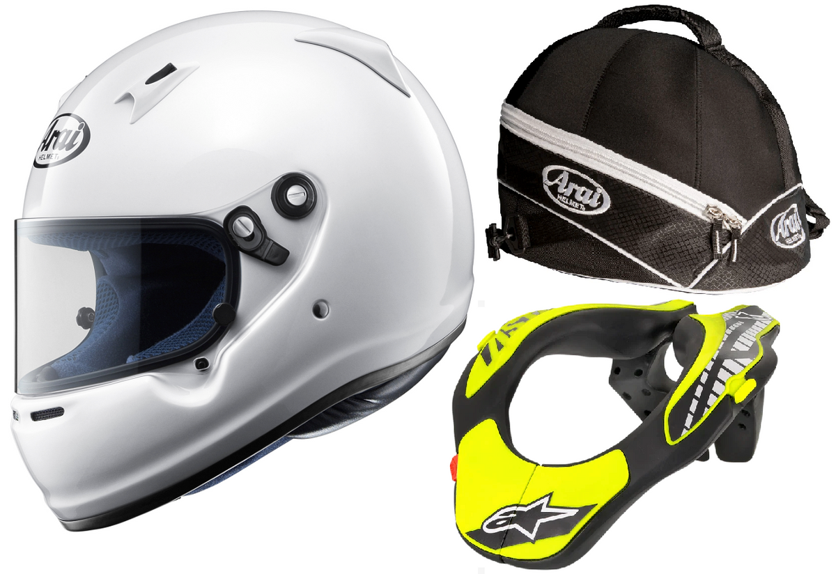 Youth Helmet Arai CK-6 Alpinestars Neck Holdall Bundle Racewear Pack
