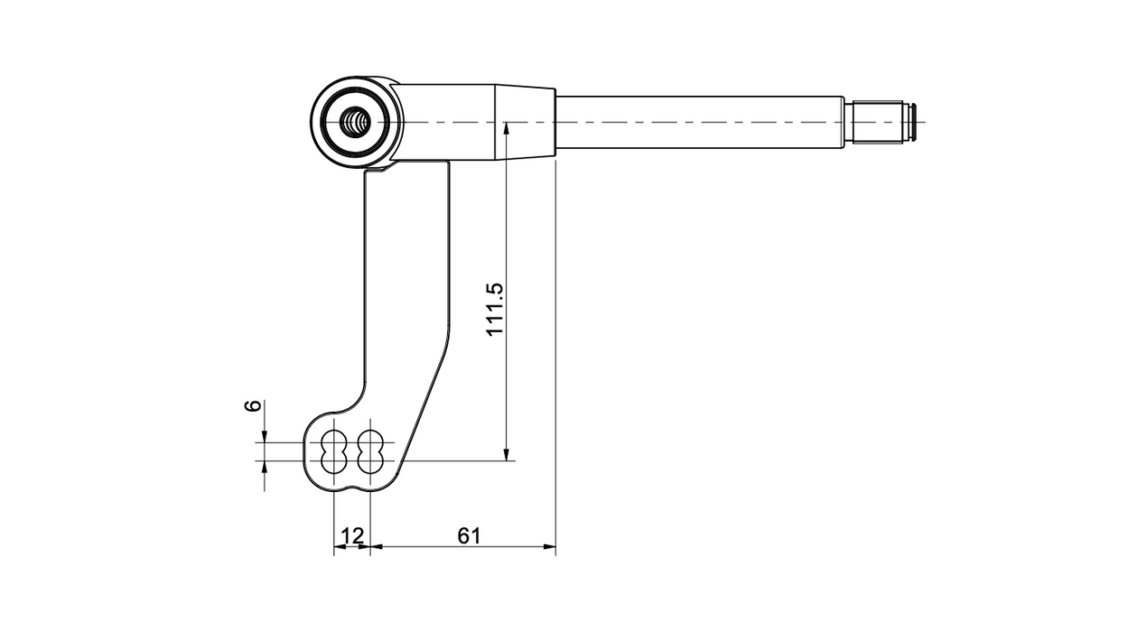 General Stub Axle 17mm 6082RS (95mm Shaft)