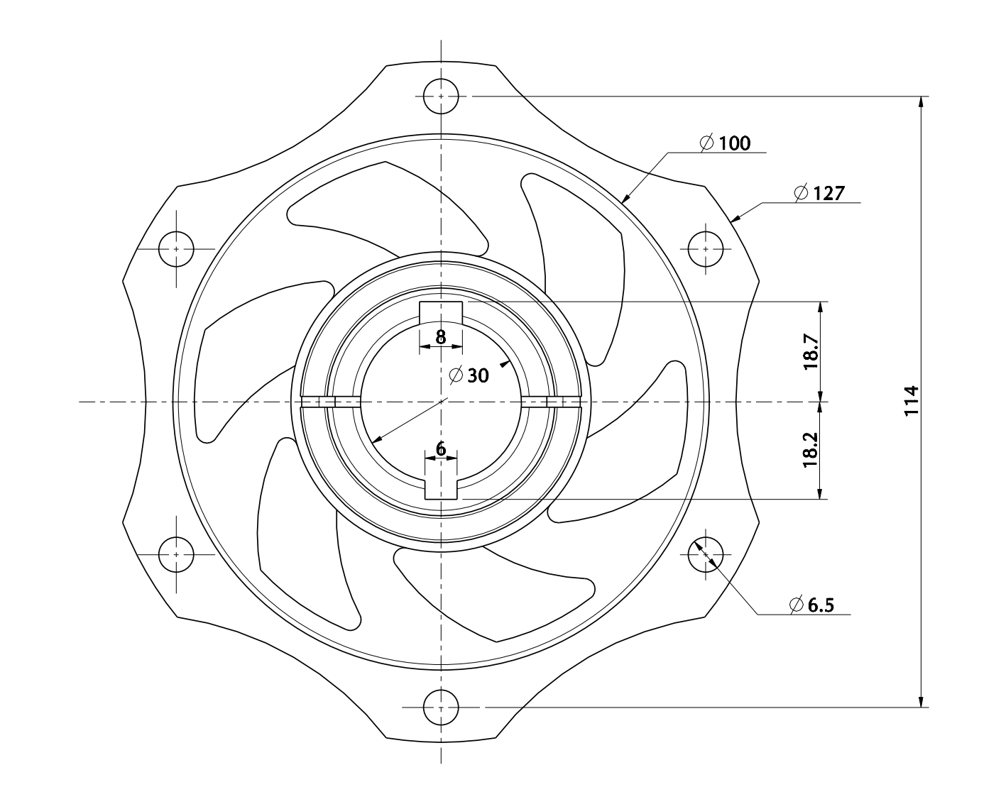 Gold 30mm Brake Disc Carrier
