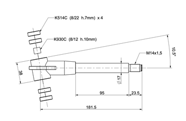 Medium Spindle 10.5Deg (8mm Bearing)