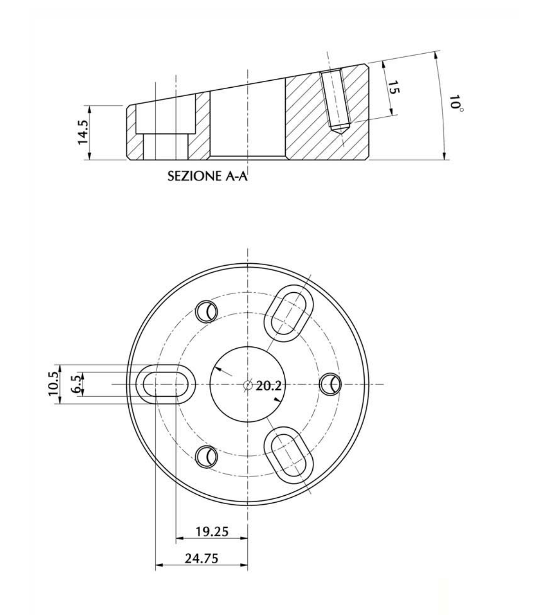 8° Angled Spacer Wedge For Steering Hub 20mm