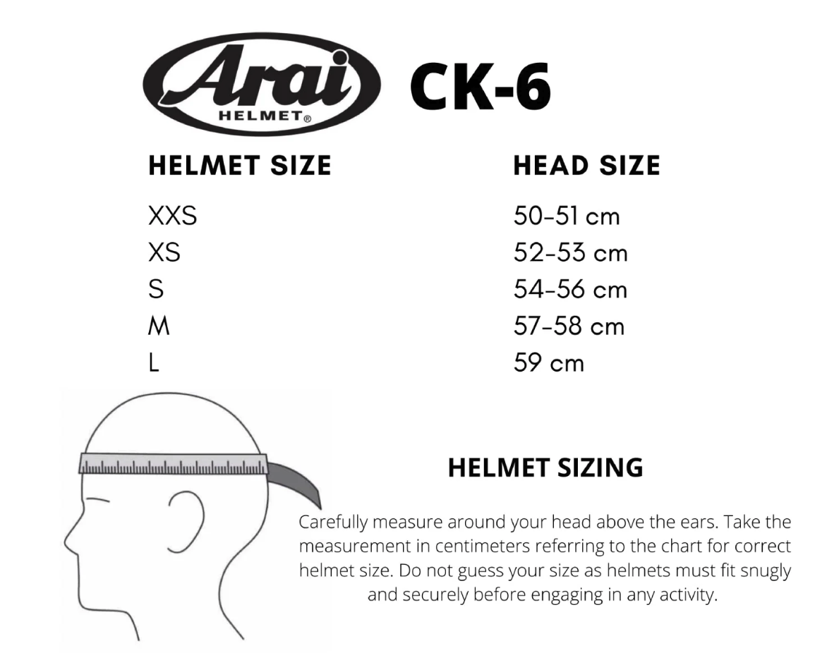 Arai CK-6 Child/Junior Helmet, Iridium Visor & Spoiler Kit