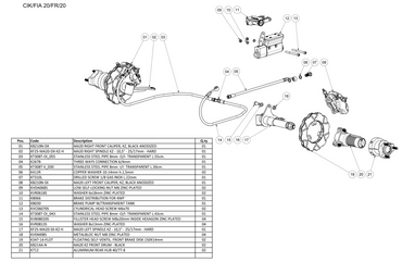Complete front brake kit MA20 WP, black anodized