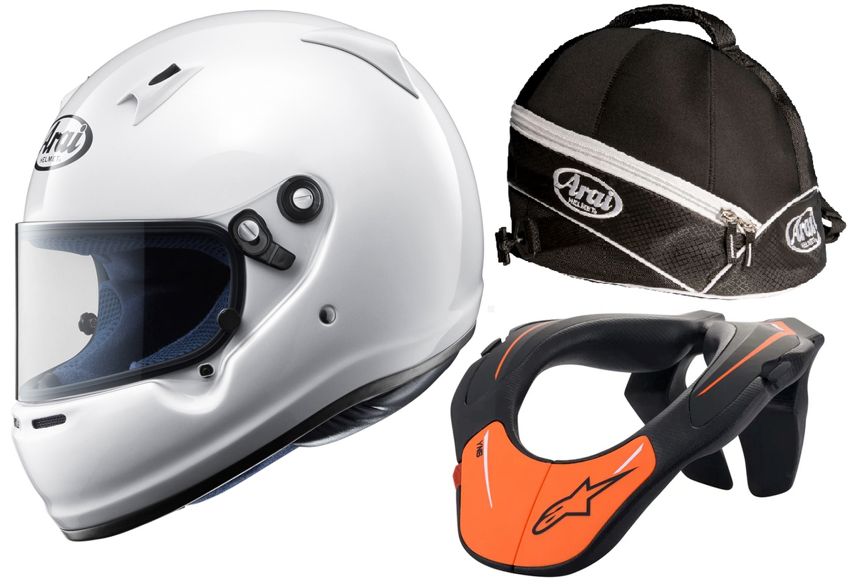 Youth Helmet Arai CK-6 Alpinestars Neck Holdall Bundle Racewear Pack