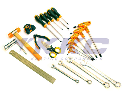 Beta Tools Mechanics Kit with Senzo Tool Box – Includes Spanners, Screwdrivers, T-Bars, Cutters, Scissors, Tape Measure & Soft Hammer