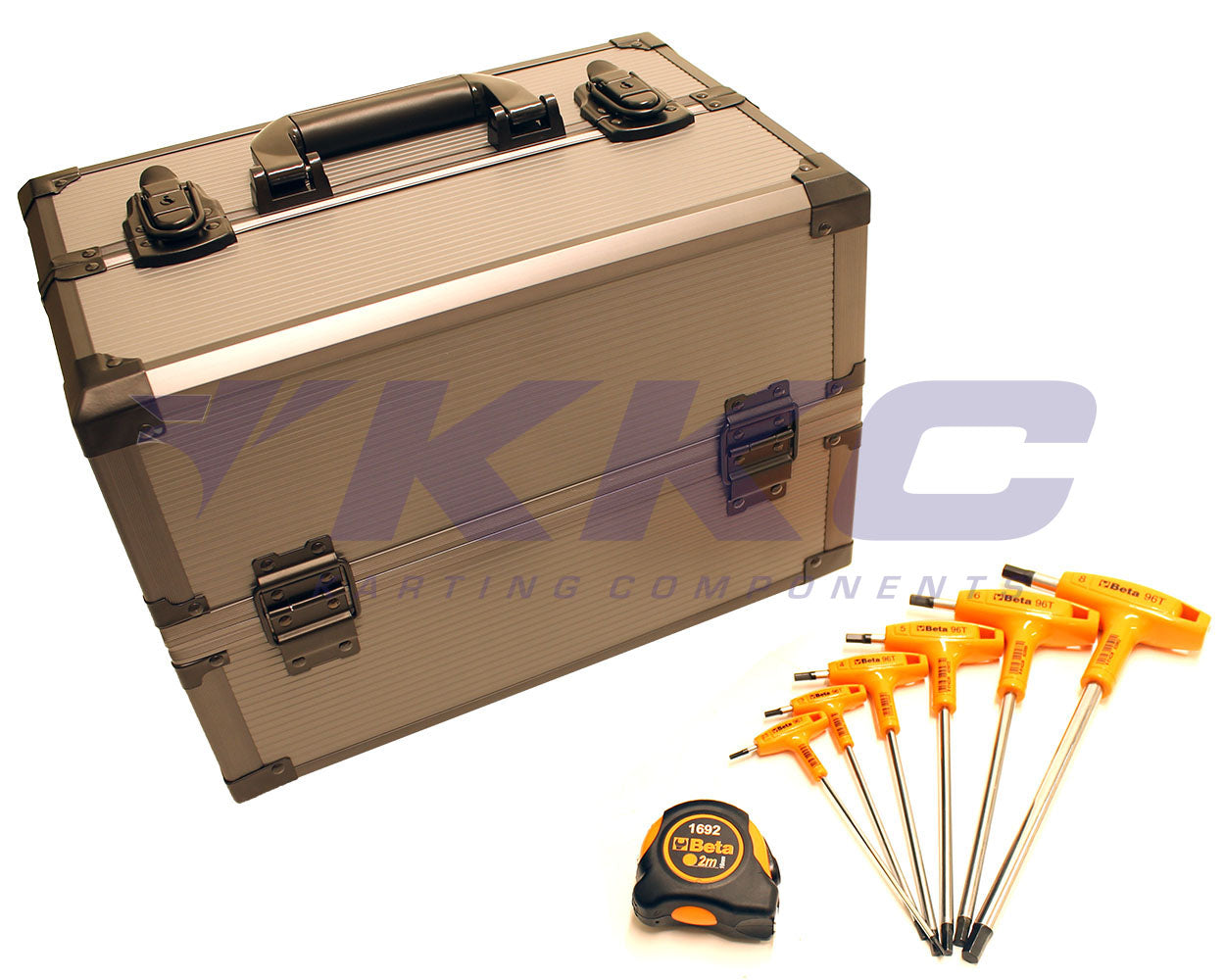 Beta Tools Mechanics Kit with Senzo Tool Box – Includes 8mm T-Bar, 5-Piece T-Bar Set & 2M Tape Measure