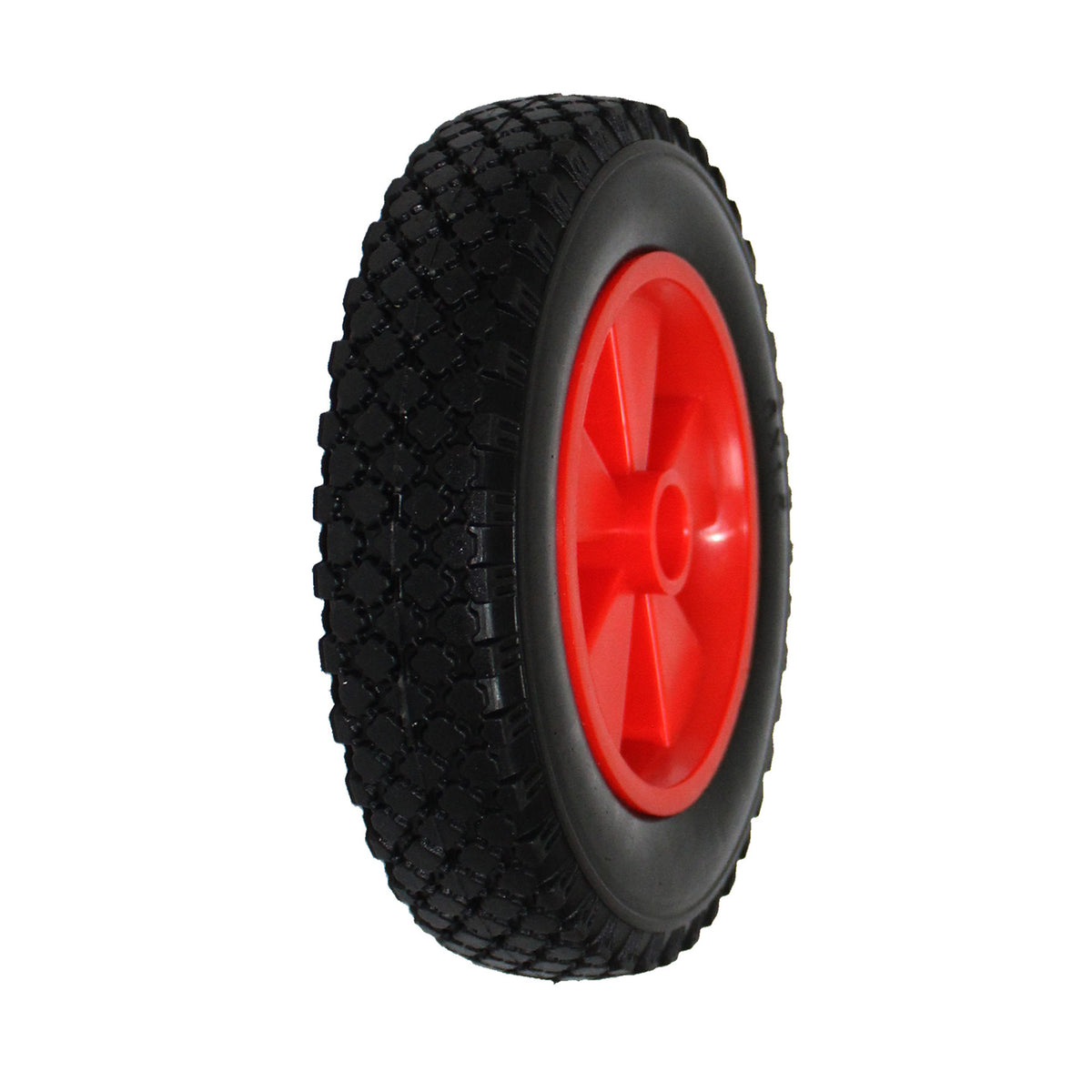 6" Red Puncture Proof Wheel 1.25-4.00 for 16mm Axle Shaft