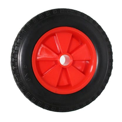 6" Red Puncture Proof Wheel 1.25-4.00 for 16mm Axle Shaft