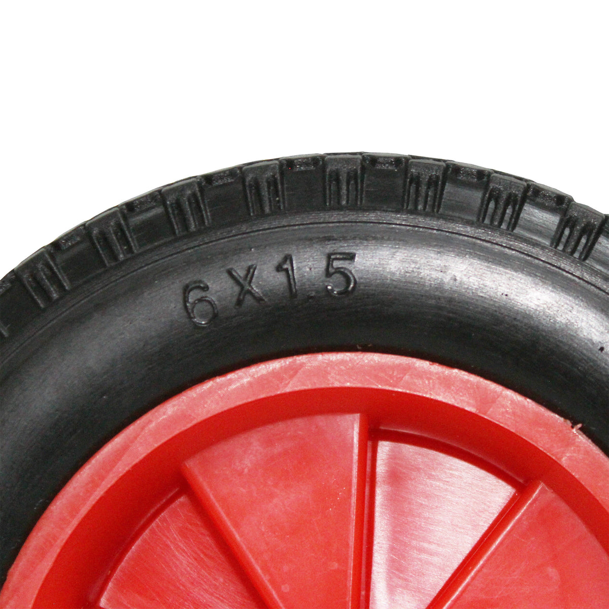 6" Red Puncture Proof Wheel 1.25-4.00 for 16mm Axle Shaft