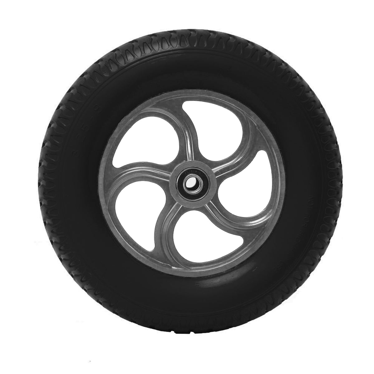 14" Grey Spoked Puncture Proof Wheel 3.25-8 for 20mm Axle Shaft