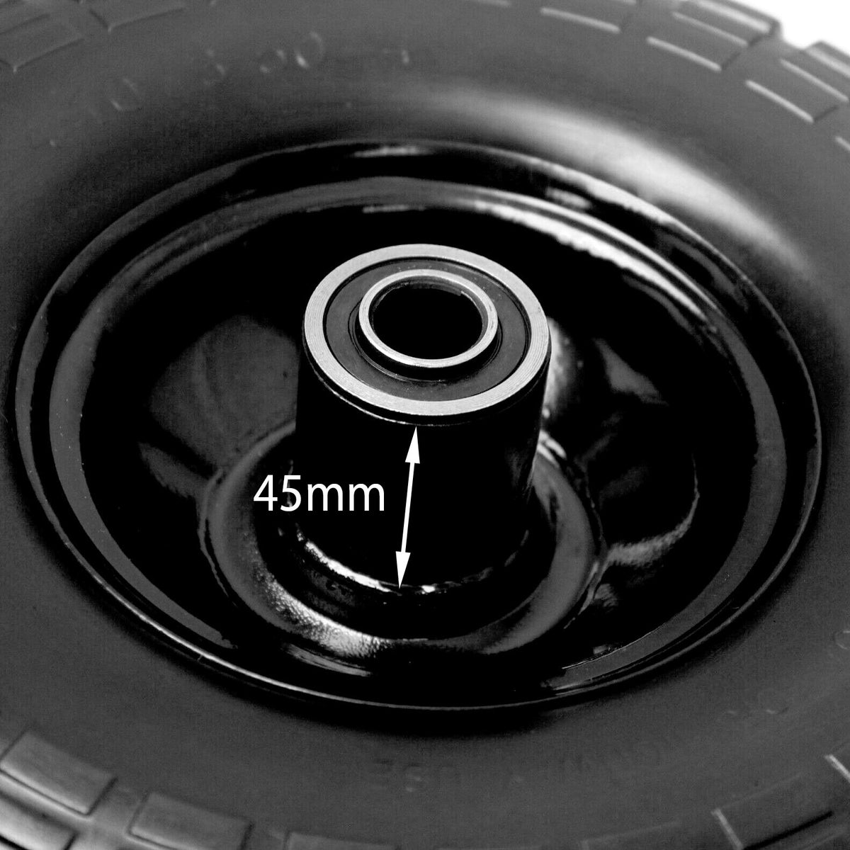 10" Black Puncture Proof Wheel 4.10/3.50-4 for 16mm Axle Shaft