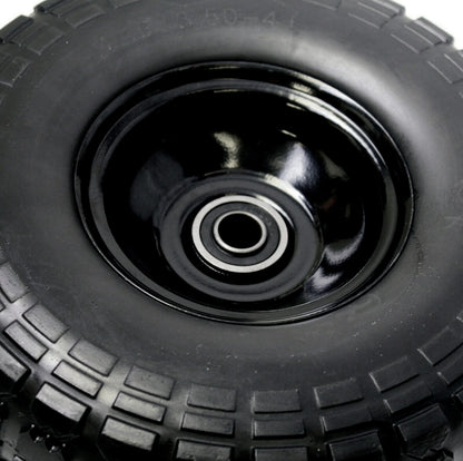 10" Black Puncture Proof Wheel 4.10/3.50-4 for 16mm Axle Shaft