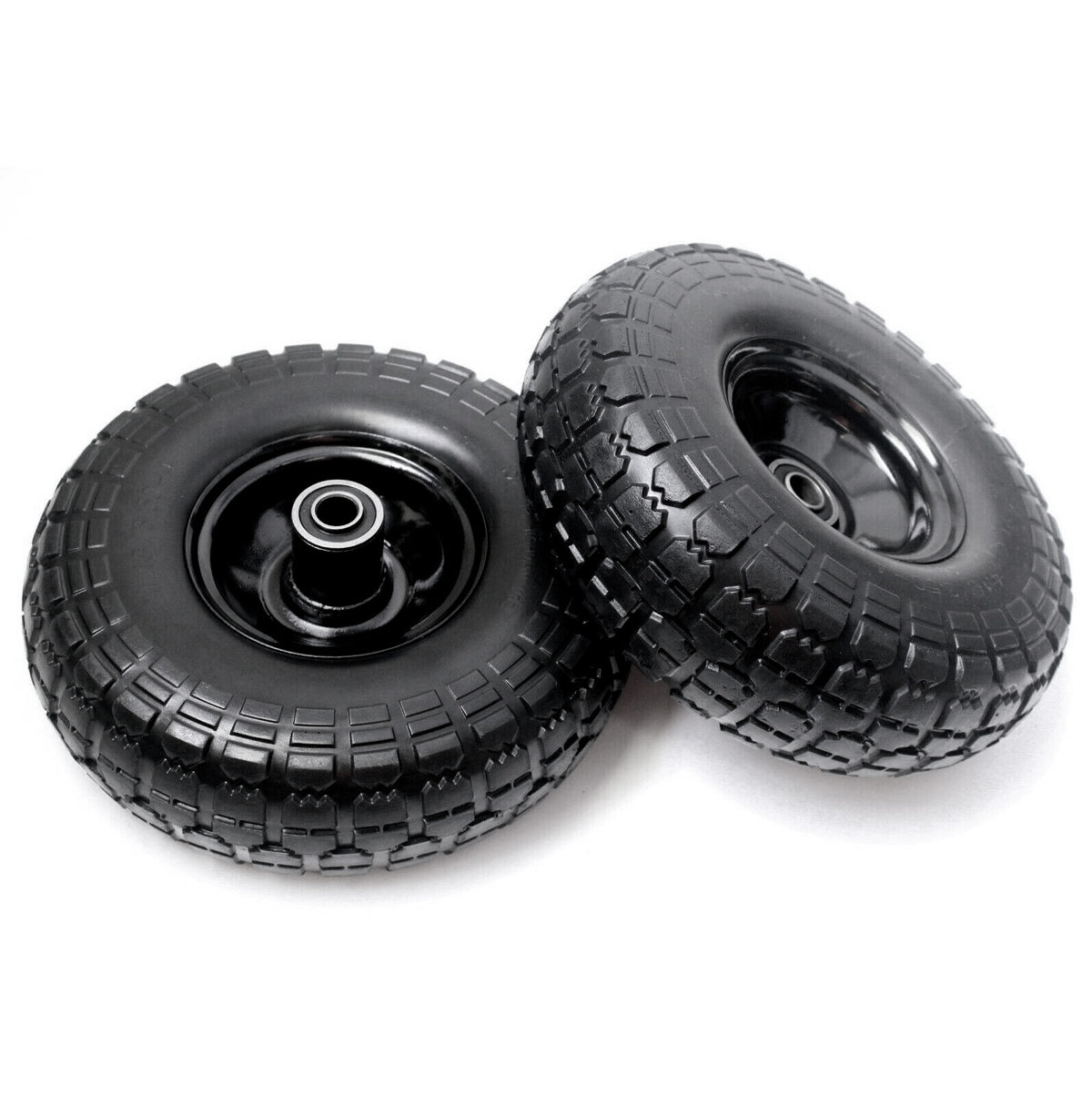 10" Black Puncture Proof Wheel 4.10/3.50-4 for 16mm Axle Shaft
