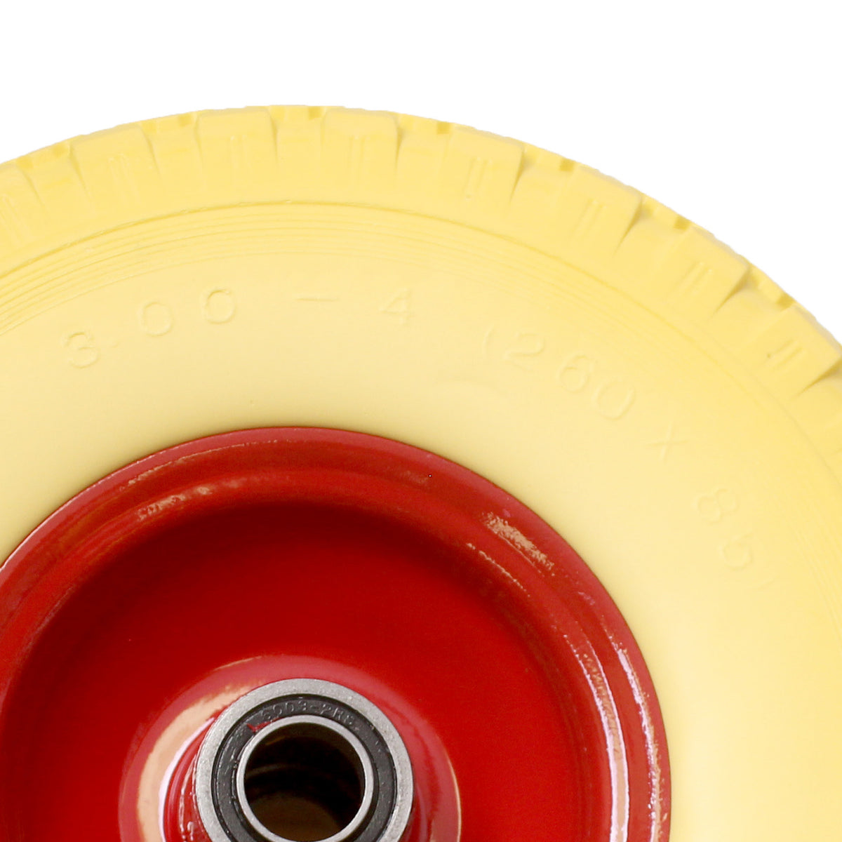 10" Red Yellow Puncture Proof Wheel 3.00-4 for 20mm Axle Shaft