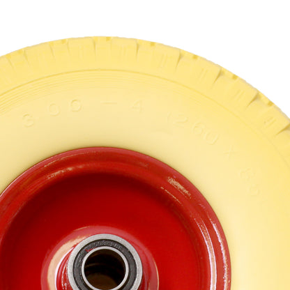 10" Red Yellow Puncture Proof Wheel 3.00-4 for 20mm Axle Shaft