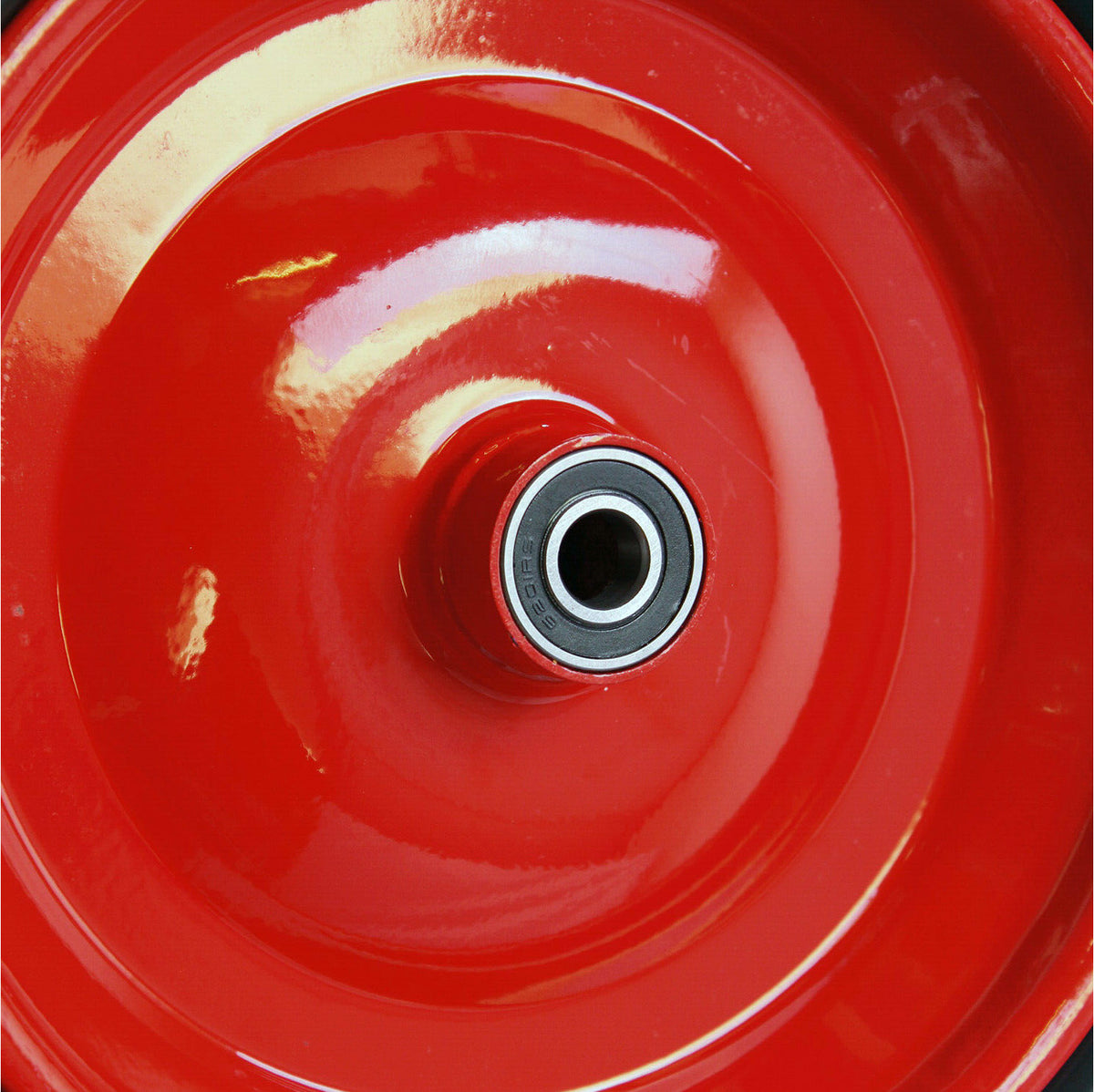 14" Red Puncture Proof Wheel 3.50-8 Steel Rim for 1/2" Inch Axle Shaft
