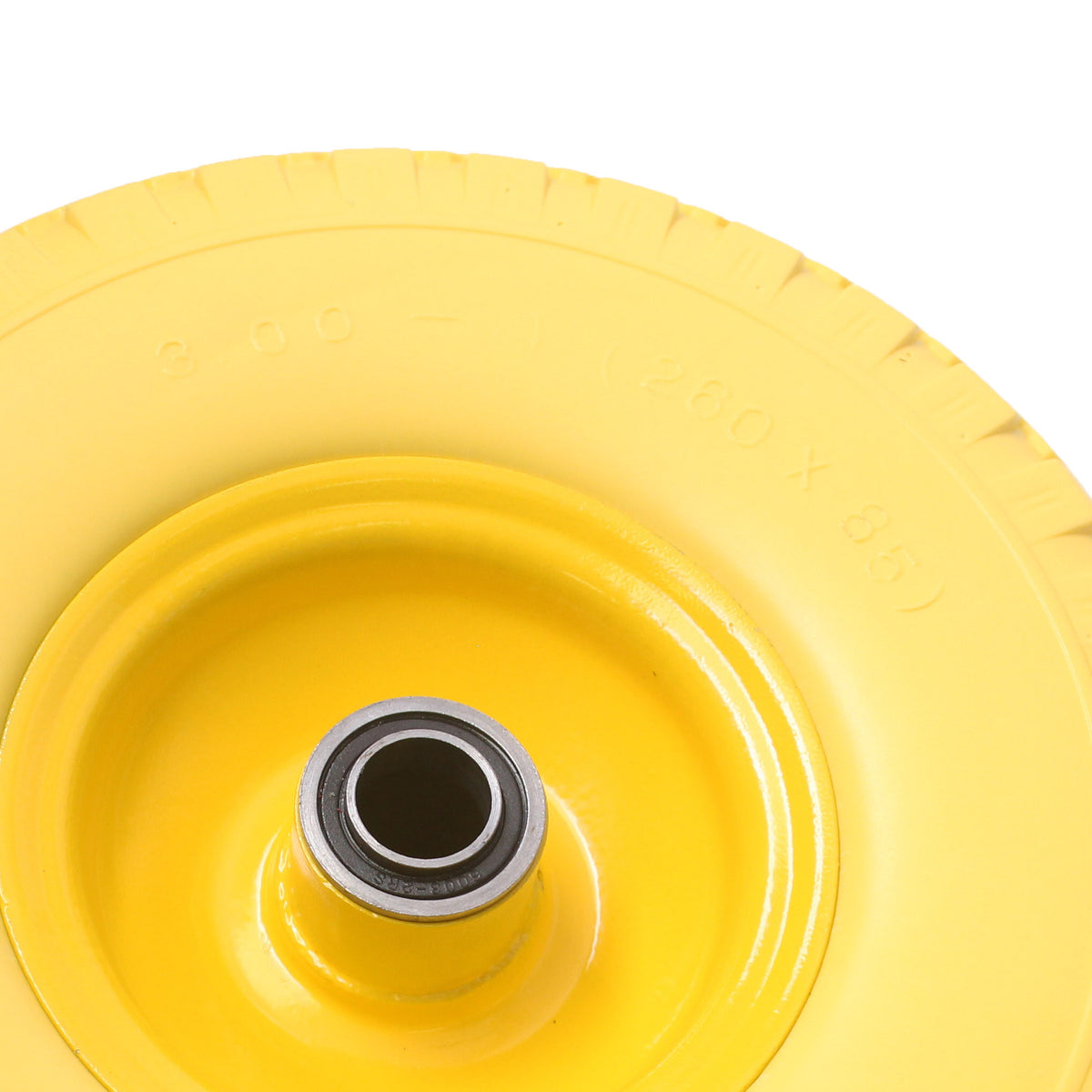 10" Yellow Puncture Proof Wheel 3.00-4 for 16mm Axle Shaft