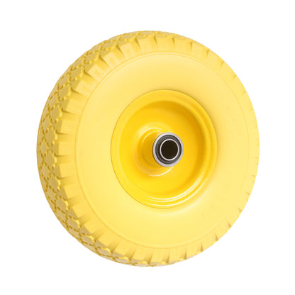 10" Yellow Puncture Proof Wheel 3.00-4 for 16mm Axle Shaft