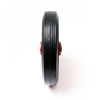 8" (200mm) Solid Rubber Red Wheel for 16mm Axle Shaft