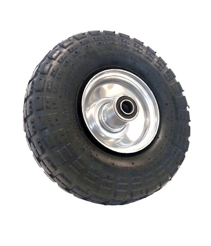 Silver Steel Pneumatic Wheel 3.50-4 16mm Axle Trolley Kart