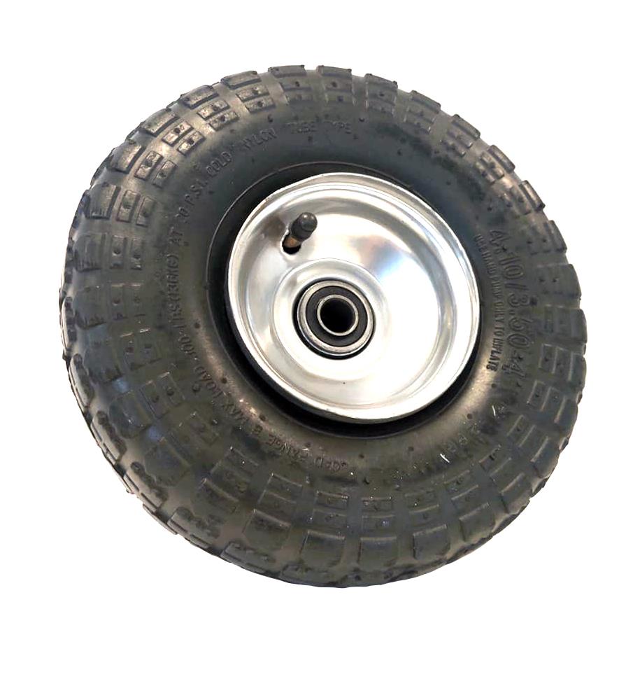 Silver Steel Pneumatic Wheel 3.50-4 16mm Axle Trolley Kart