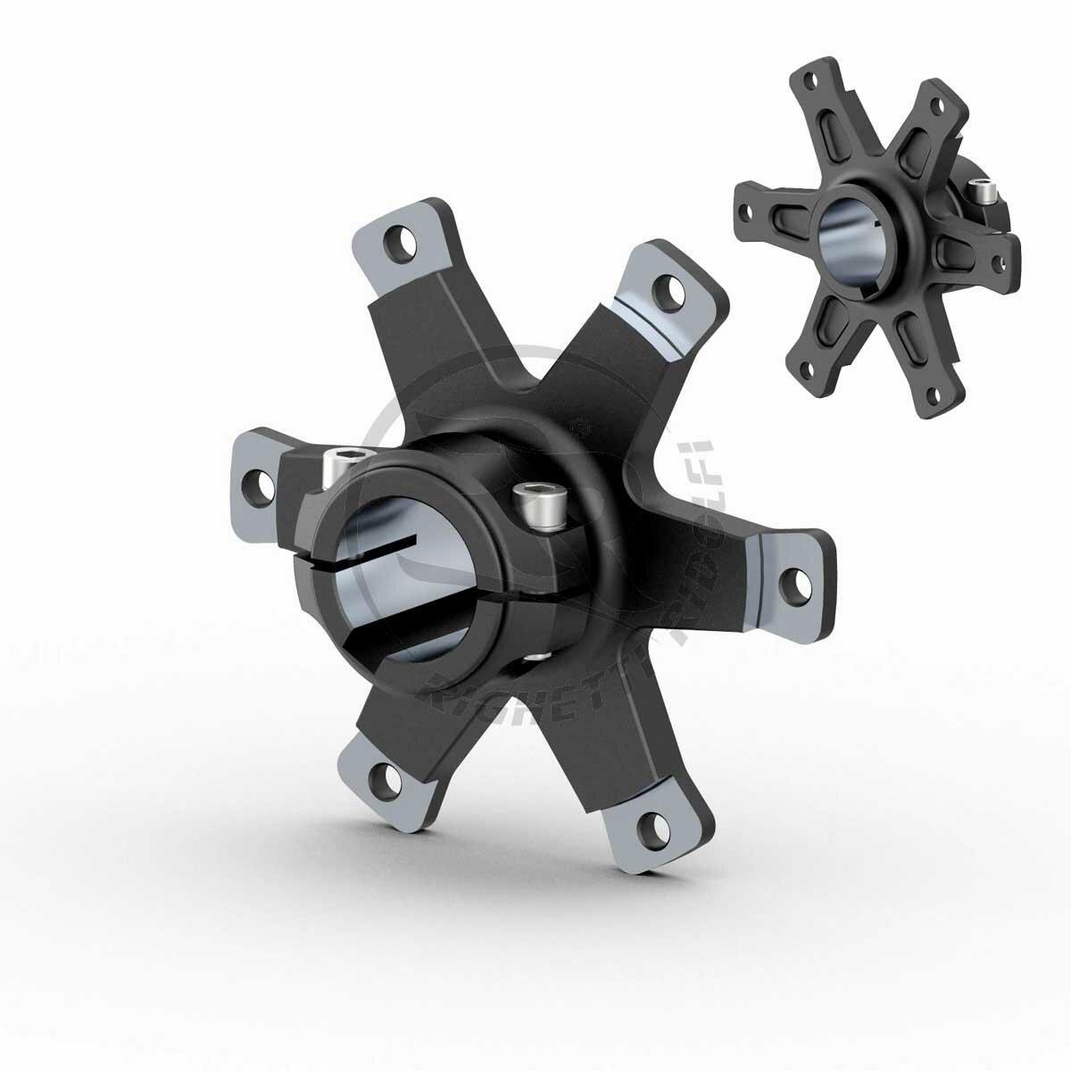 30mm Aluminium Brake Disc Hub, 6 Spokes, Black