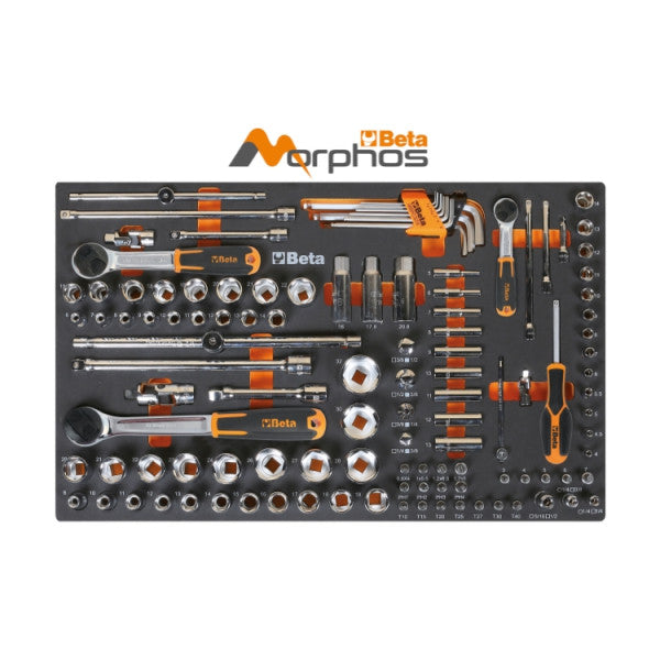 Beta Tools M105 Soft Thermoform Tray With 116 "1/4" "3/8" "1/2" Sockets
