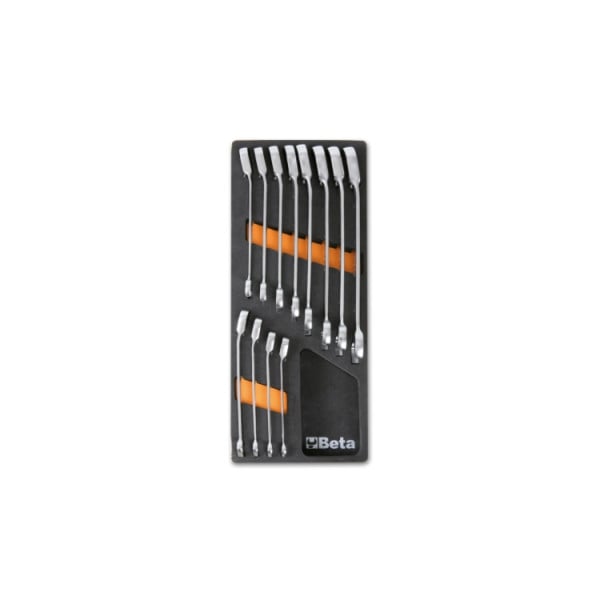 Beta Tools 11 Piece Ratchet Combination Spanner Set in Foam Tray