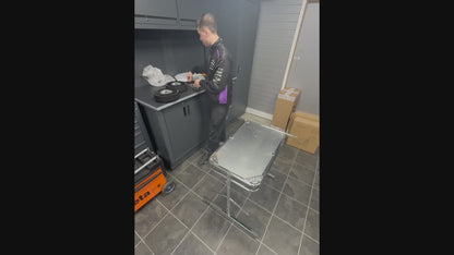 Senzo Chrome 4 Wheel Kart Trolley With Tyre Posts