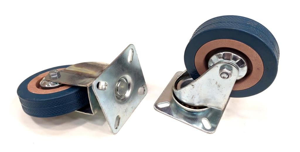 New Blue Castor Wheel Pair 75X21mm W/Plate (45mmm C2C) (Pink)