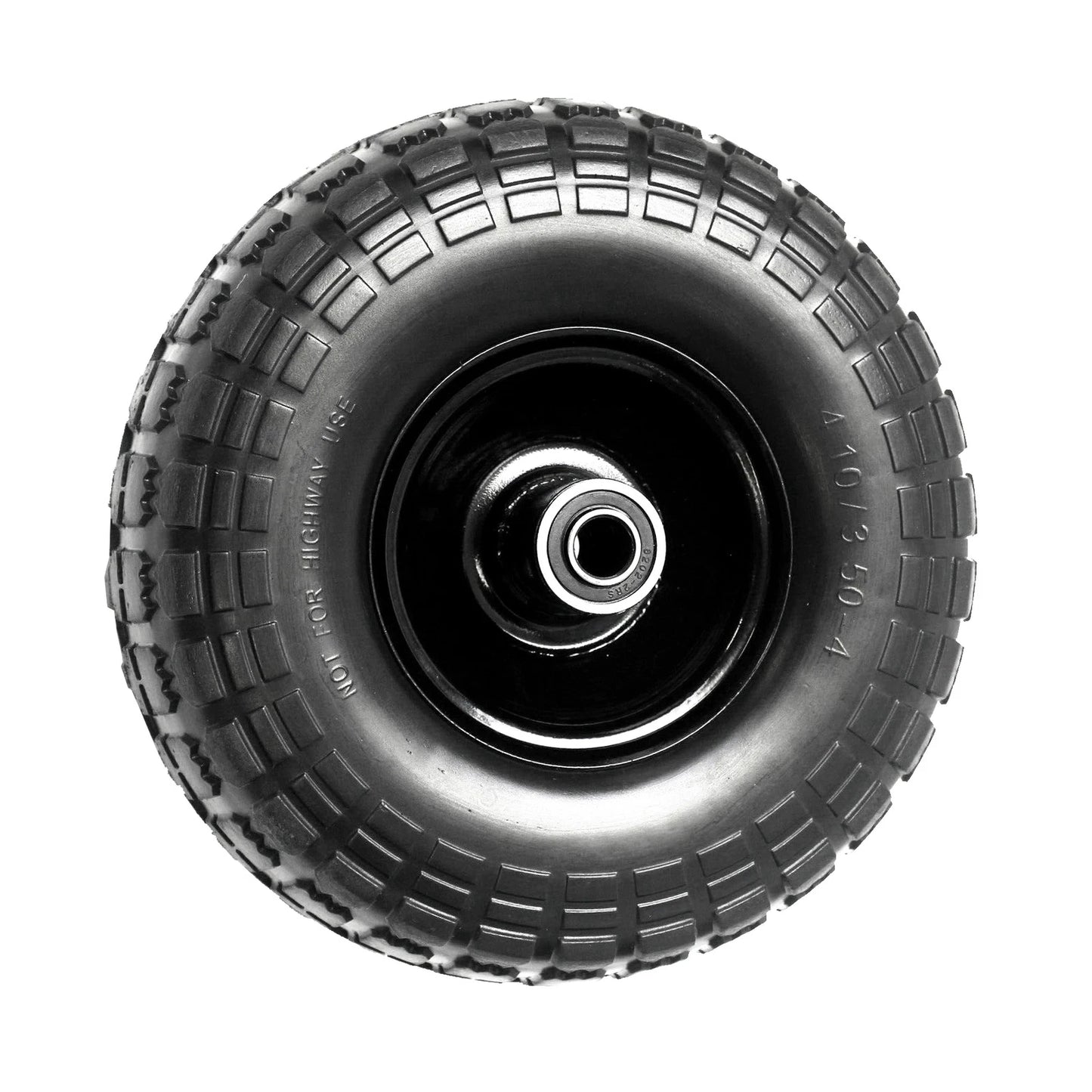 Black Steel Rim Pu Wheel Size 4.10/3.50-4 16mm Axle