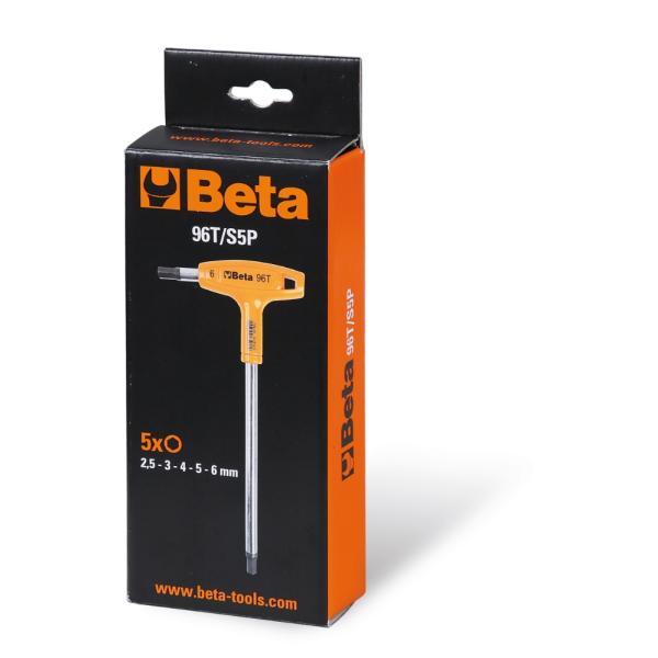Beta 000960946 - Set Of Offset Hexagon Key Wrenches With Handles 5pc