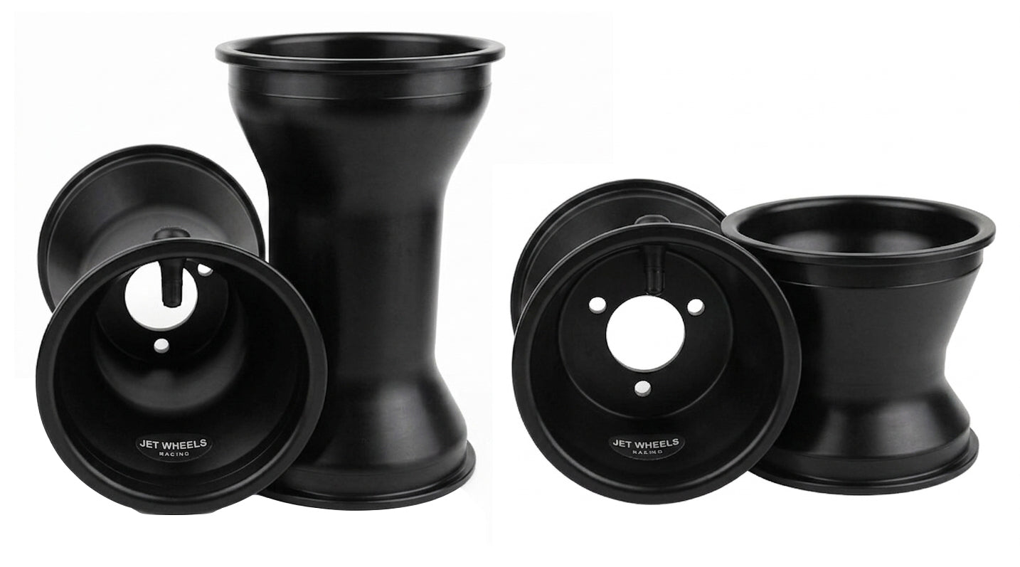Jet Aluminum Racing Kart Wheels Set Black 120/180mm (Wet Set) – KKC ...