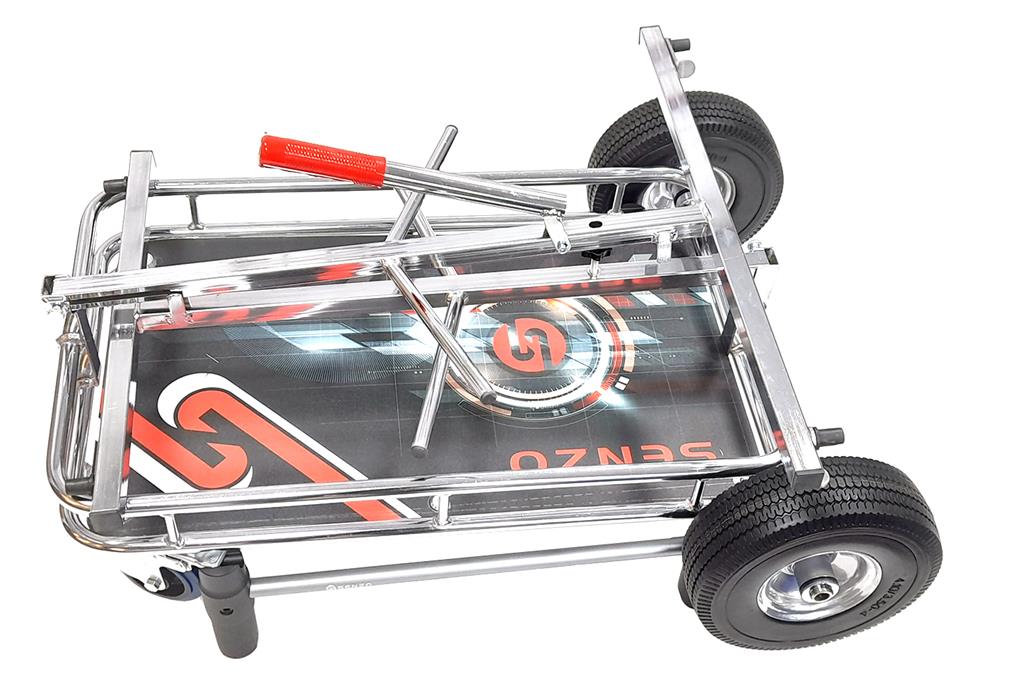 Senzo Chrome 4 Wheel Kart Trolley Stacker