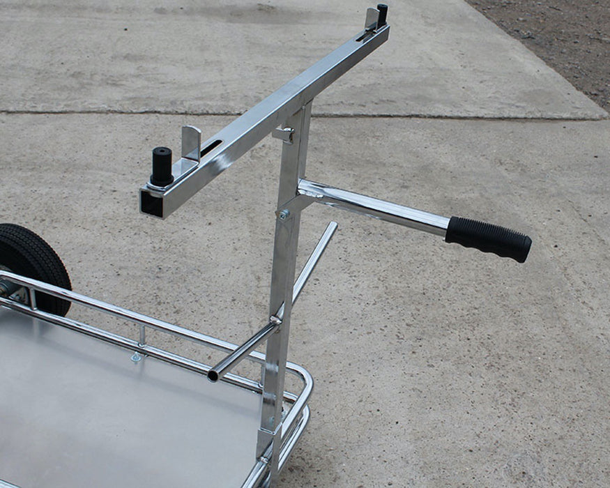 Senzo Chrome 4 Wheel Kart Trolley With Tyre Posts