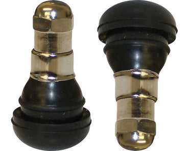Short Tyre Valve Silver Cap Pair