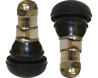 Short Tyre Valve Silver Cap Pair
