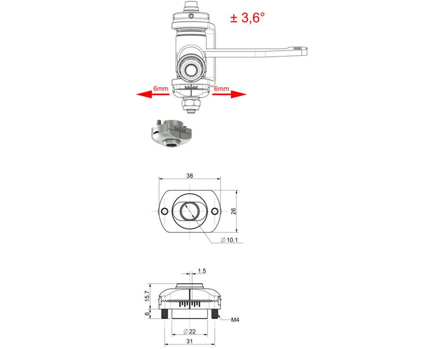 CC-Solver Caster adjuster 10mm Pitch 1.5mm