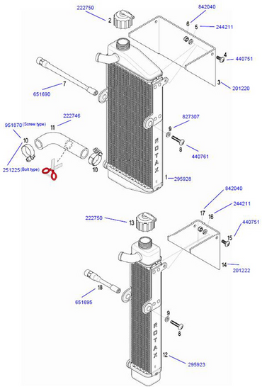 Rotax Max Radiator Flap Micro 201222 Genuine